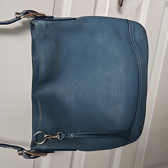 Coach Handbags - VINTAGE Coach Legacy Pebbled Leather Tassel crossbody - cornflower blue